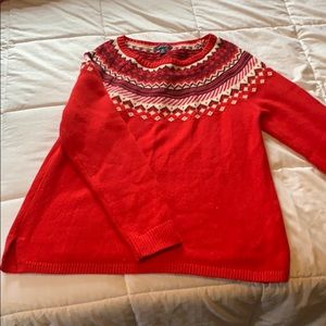 Land’s End Red Patterned Sweater